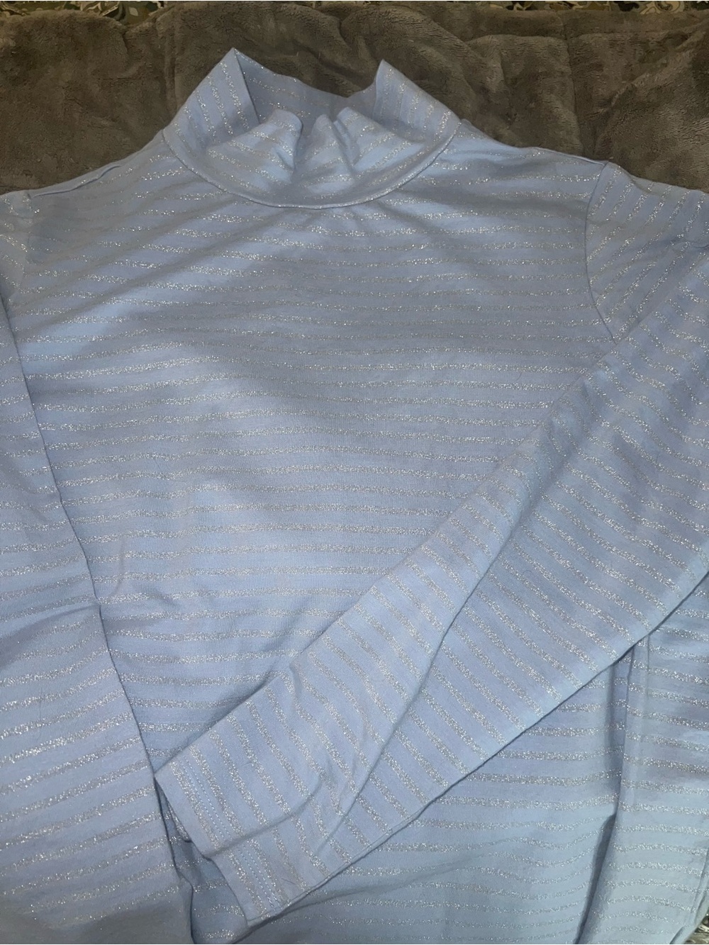 Light Blue Long Sleeve Mock Turtleneck Top -XL
